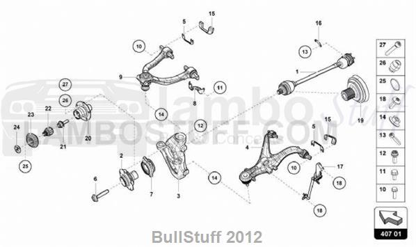 2020 Lamborghini HURACAN EVO SPYDER 2WD EUROPE AXLE SHAFT (407.01.00)